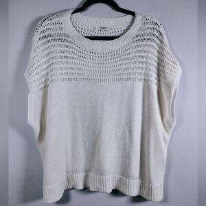 Max Studio White Knit Oversized Doleman Style Sweater Size S